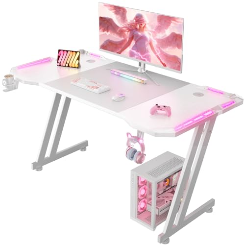 Amazon | HLFURNITURE ゲーミングデスク 幅120cm*奥行60cm LED付き